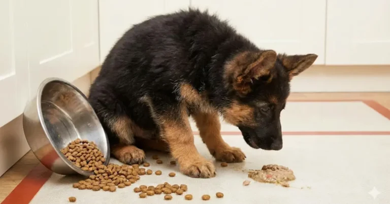 german shepherd puppy vomiting after eating