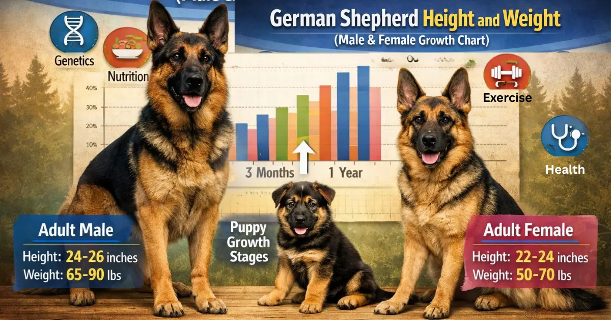 german shepherd height and weight by age chart